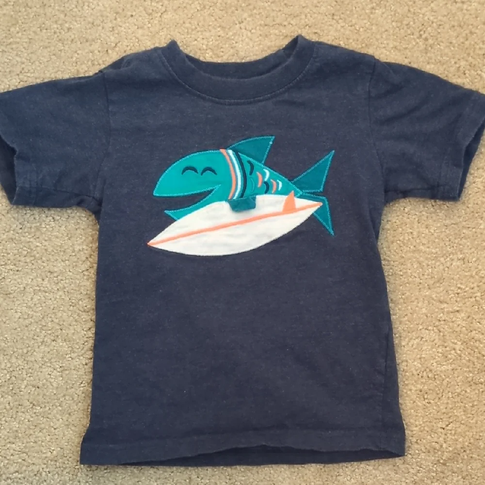 Gymboree Navy Tee with Fish Graphic